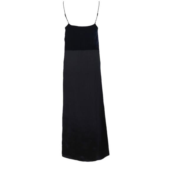 Maje Velvet and Satin Navy And Black Slip Dress Size 1/Small NWT - Picture 2 of 9